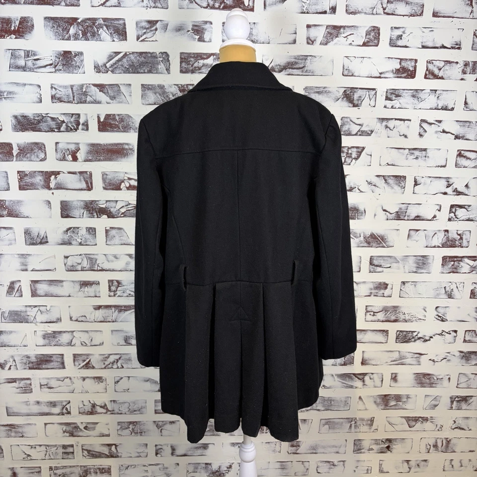 Abrigo Via Spiga Mujer Mezcla Lana Guisante Talla 16W Negro Doble Pecho Clásico Foto 2 de 4