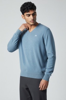 Kappa Sweater Lamb Wool Men Blue Vintage 90S Size S