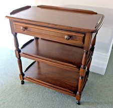 Ercol 3 Tier  Serving Table  Tea Trolley With Drawer Golden Dawn