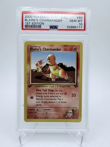 2000 POKEMON GYM CHALLENGE 1ST ED #60 BLAINE'S CHARMANDER PSA 10