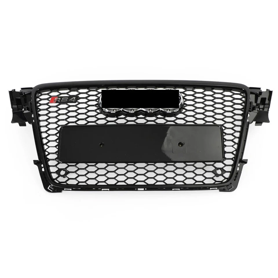 Honeycomb Sport Mesh Rs4 Style Hex Grille Grill Black For 09-12 Audi A4/S4 B8 8T - Image 2 of 4