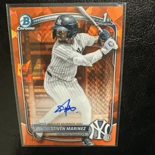 2025 Bowman Chrome 1st #CPSA-SM Stiven Marinez Sapphire Orange Auto /25