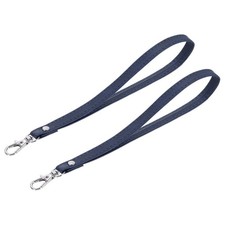 2Pcs Wristlet Strap PU Leather Wrist Lanyard Keychain Hand Strap Blue