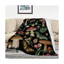 Mushroom Blanket Gifts for Women Soft Cozy Fleece Flannel Mushroom Throw Blan...