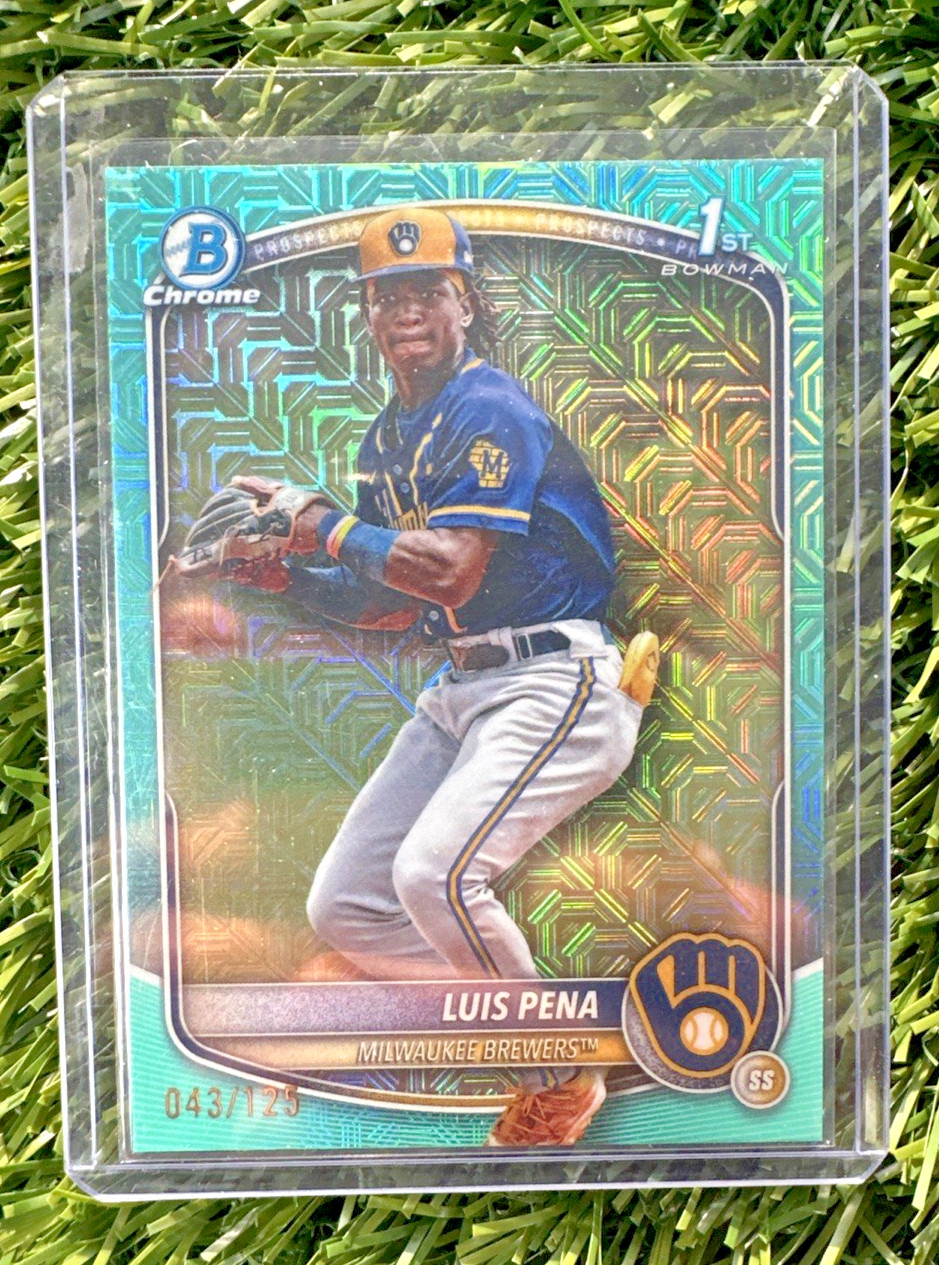 2025 Bowman Chrome Mega Box LUIS PENA 1st Aqua Mojo Refractor /125 #BCP-38