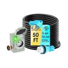 UL Listed 50 Amp 50 Feet Generator Cord and Power Inlet Box Combo Kit NEMA 14...
