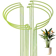 6-Pack Plant Support Stakes, Metal Plant Stakes and Cage Rings for Indoor and...