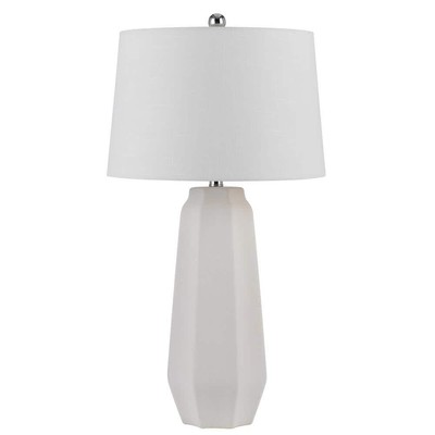 Drayton 30 in. H Sandy White Bedside Table Lamp for Living Room with Fabric