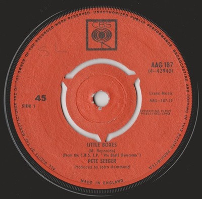 Pete Seeger - Little Boxes - Used Vinyl Record 7 - G8100z