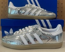 adidas Samba Patent Snakeskin Silver Metallic Size 6-10 Women  FAST SHIP 