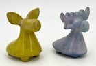 Hand Carved Small SOAPSTONE MOOSE x 2