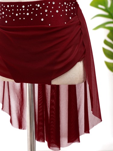 Girls Lyrical Modern Dance Dress Rhinestone Backless Leotard Ballroom AU - Picture 11 of 81