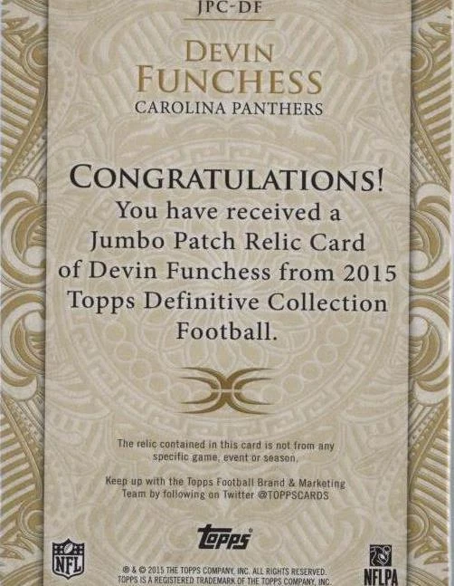 2015 Topps Definitive Collection Devin Funchess #JPC-DF