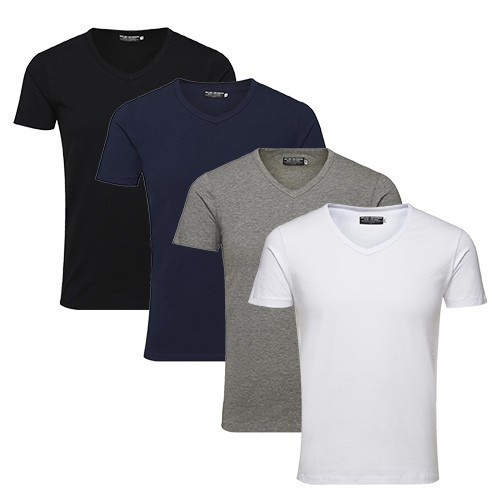 JACK&JONES Camiseta Hombre Básico Camiseta Cuello V S/S Noos , Monocromo - Bild 2 von 7