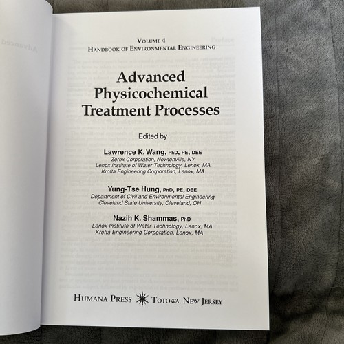 ADVANCED PHYSICOCHEMICAL TREATMENT PROCESSES (HANDBOOK OF By Lawrence K. Wang - Bild 3 von 3