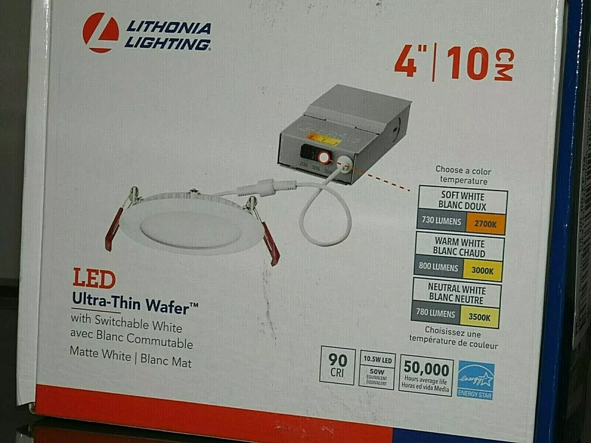 LITHONIA Lighting WF4 Wafer LED Canless Recessed Fixture 4