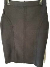 Cutely Covered Curvy Spandex Mix Classic Black Knee Length Pencil Skirt Small
