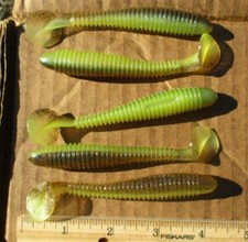10ct PUMPKIN CHART 4" SWIMBAITS Bass Fishing Lures Keitech Style MINNOWS Baits