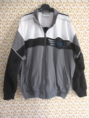 Veste Adidas 90'S Trefoil Gris blanc Vintage Jacket tracksuit Homme - 186 / XL - Photo 1/4
