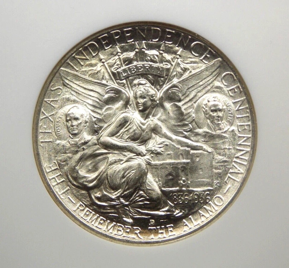 1936 "D" Commemorative *TEXAS* Silver Half Dollar 50c NGC MS67 #002 Gem BU Unc - Image 2 of 4