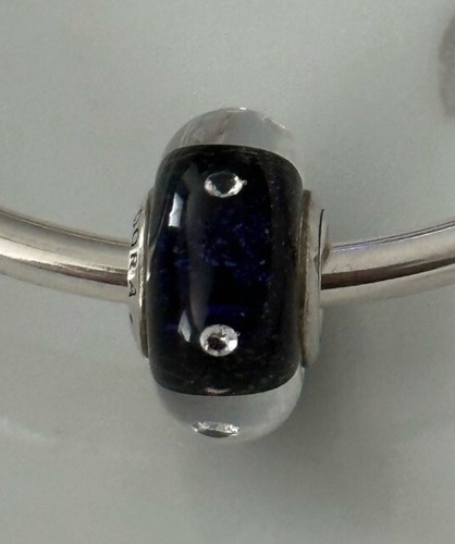 Pandora Moments Blue CZ Murano Glass Charm Retired - 第 1/4 張圖片