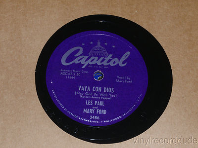 LES PAUL & MARY FORD Vaya Con Dios/ Johnny 10'' 78 Capitol 2486