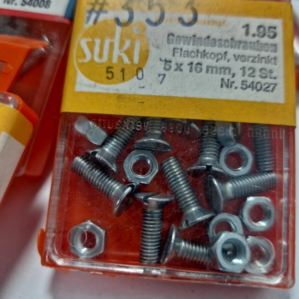 SUKI Senkkopfschraube mit Sechskantmutter verzinkt M3-M20 Schlitzschraube DDR - Bild 4 von 4