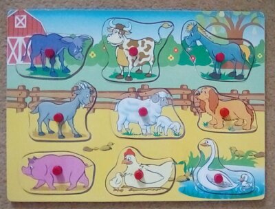 Cartoon Bauernhof Hof Tier Holz Kleinkind Puzzle pädagogische Koordination