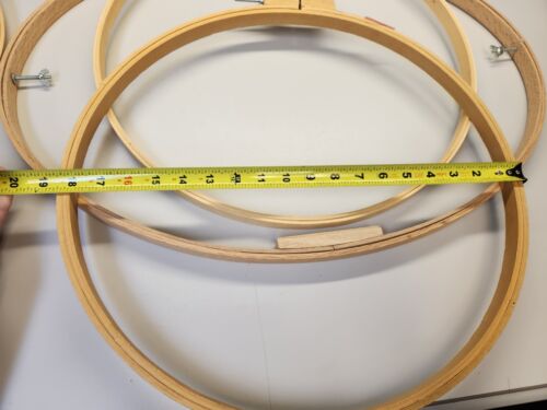 Set Of 5 Wooden Embroidery Quilting Hoop w Screw Heavy duty XL Large Round Oval - Picture 4 of 8