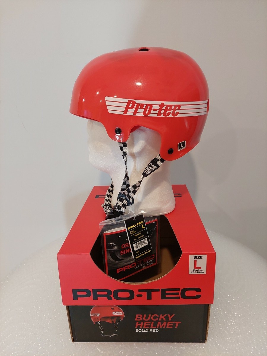 PRO-TEC Bucky Skate Skateboard Helmet Size Large Solid Red Colour