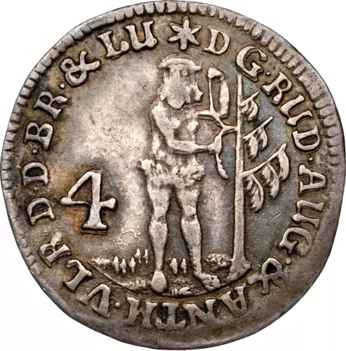 1689 German States Brunswick Wolfenbuttel 4 Mariengroschen, NGC XF 40, Germany