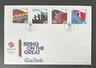 ISLE OF MAN 2016 FDC RIO OLYMPICS BRING ON THE GREAT FIRST DAY COVER DOUGLAS PMK