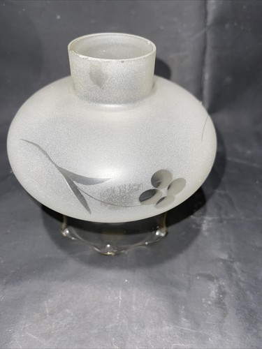 VINTAGE FROSTED GRAPE CUT GLASS SHADE 1 5/8 INCH NECK - Picture 7 of 12