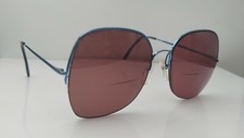 Vintage Logo Paris 152 Blue Metal Oval Sunglasses FRAMES ONLY France