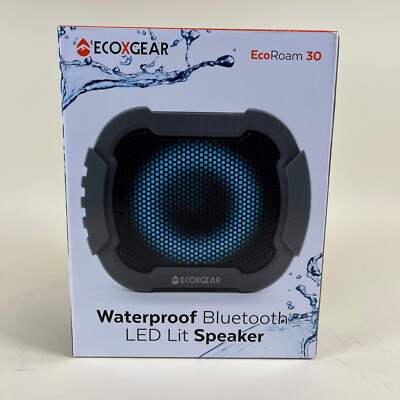 New EcoXgear Eco Roam 30 Waterproof Bluetooth LED Lit Speaker Black GDI-EXRMS310
