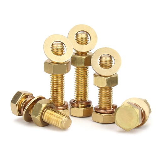 Tornillos hexagonales de latón M3 ~ M16 con tuercas y arandelas y pernos completamente roscados - Imagen 9 de 97