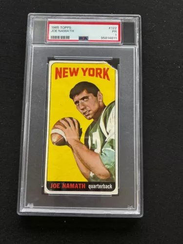Joe Namath 1965 Topps Rookie Card RC New York Jets #122 PSA 1