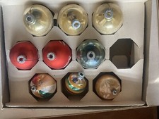 Shiny Brite Christmas Ornaments & Made In USA Ornaments Mica Set Of 9 Vintage