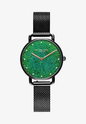 VICTORIA HYDE GALAXY SPARKLE LADIES WATCH GREEN, BLACK STAINLESS