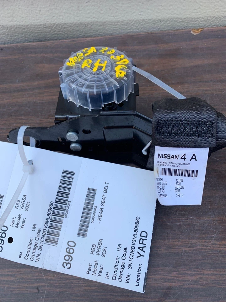 ✅ 2021 NISSAN VERSA ПРАВЫЙ ЗАДНИЙ РЕМЕНЬ БЕЗОПАСНОСТИ RH OEM - Изображение 3 из 4