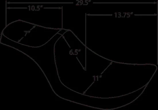 Asiento DS rojo liso Predator III 2 para Harley Super Glide 82-94 Foto 3 de 4