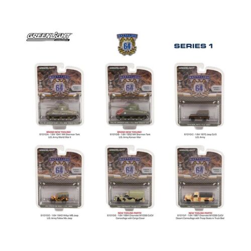 "Battalion 64" Series 1, Set of 6 Pieces 1/64 Diecast Models By Greenlight 61010 - Picture 2 of 29
