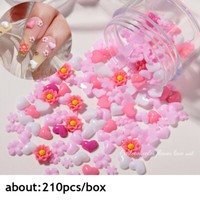 1 Box Gemischte 3D Nail Art Charms Harz Herz Blume Diy Nail Art Dekorationen ▽