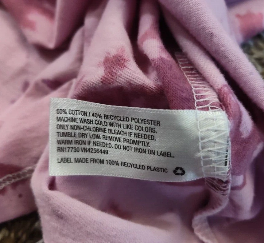 Camiseta Goodfellow Para Hombre XL Púrpura Tie Dye Manga Corta Cuello Redondo Mezcla de Algodón Foto 4 de 4