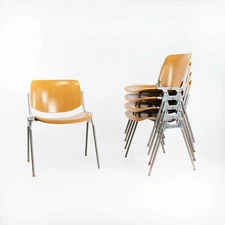 1965 Giancarlo Piretti for Castelli DSC 106 Stacking Dining / Side Chairs Beech