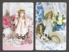 VINTAGE PLAYING CARDS TWO SINGLE DOLL SWAP PLAYING CARDS ( NOT DECKS ) CLARIDGE