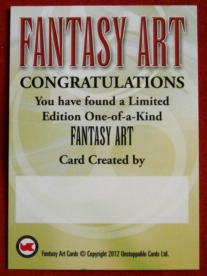 FANTASY ART - Hand-drawn Sketch Card - by Adam Cleveland - Unstoppable 2012 - Image 2 of 2