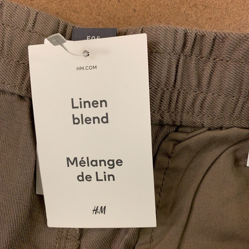 H&M Mens Size XL Relaxed Fit Brown Linen Blend Knee Length Shorts NWT - Picture 4 of 10