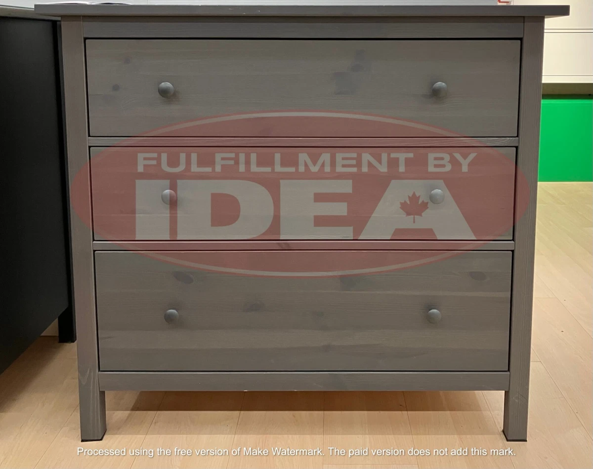 Brand New IKEA HEMNES Gray 3 Drawer Chest Dresser 42 1 2x37 3 4