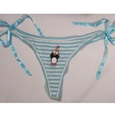 Penguin Panty Panties S or M Thong Side Tie Low Rise Bikini Vintage Aeropostale